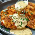Parmesan Crusted Chicken with Creamy Garlic Sauce