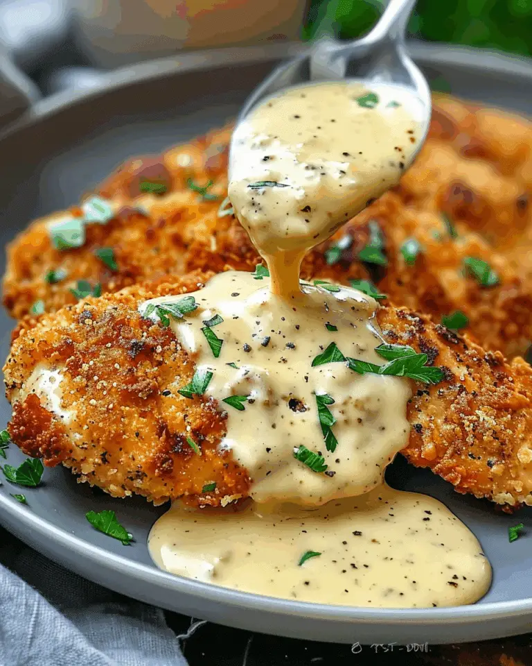 Parmesan Crusted Chicken with Creamy Garlic Sauce
