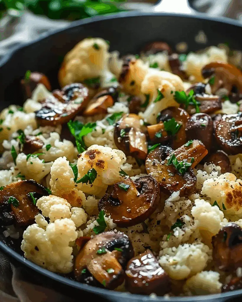 Garlic Cauliflower Mushroom Skillet