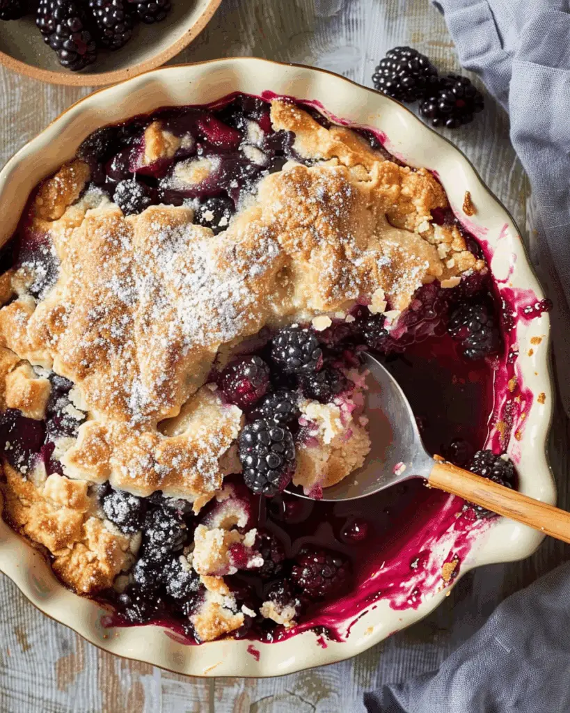 Warm & Sweet Blackberry Cobbler