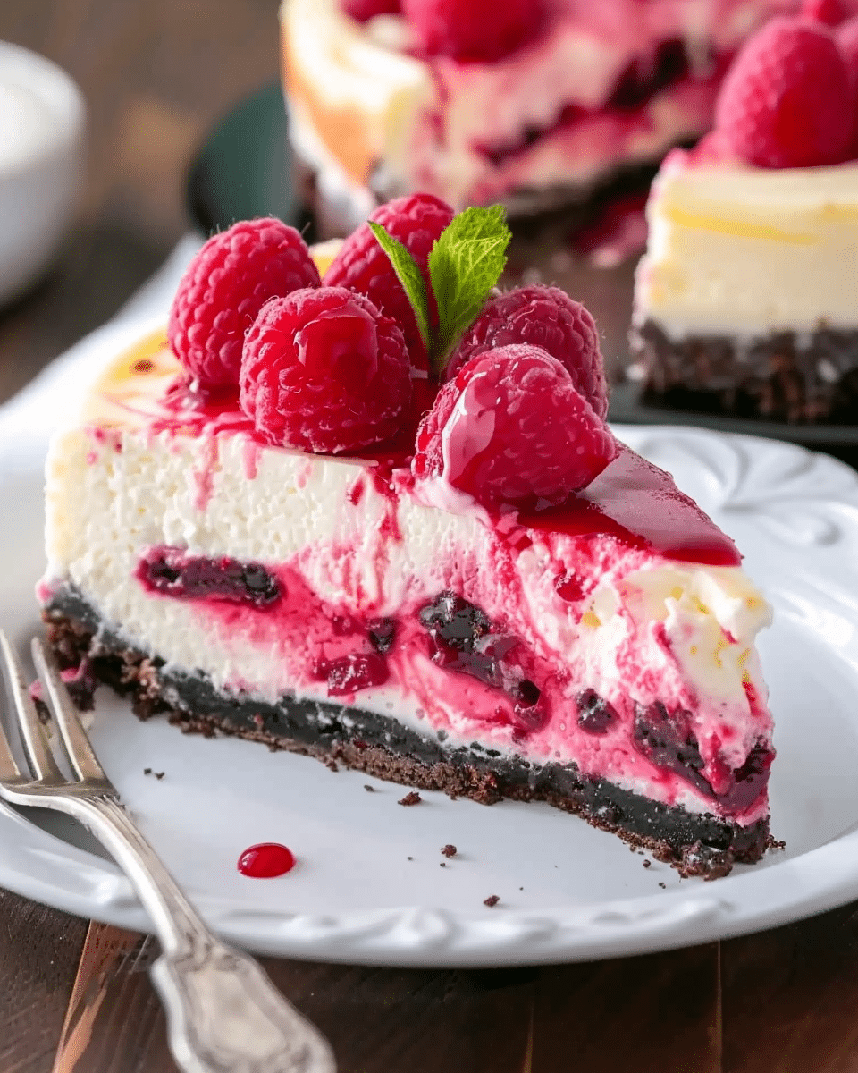 White Chocolate Raspberry Cheesecake