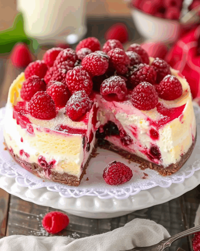 White Chocolate Raspberry Cheesecake