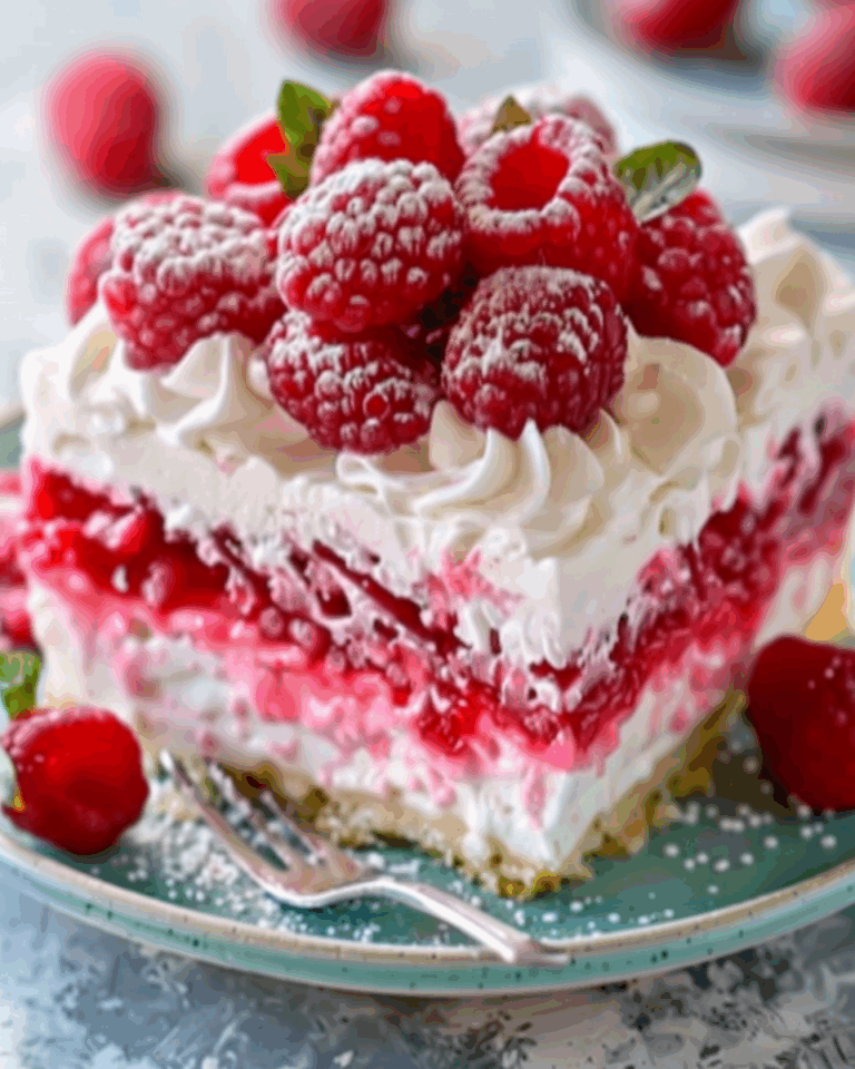 Raspberry Zinger Poke Cake