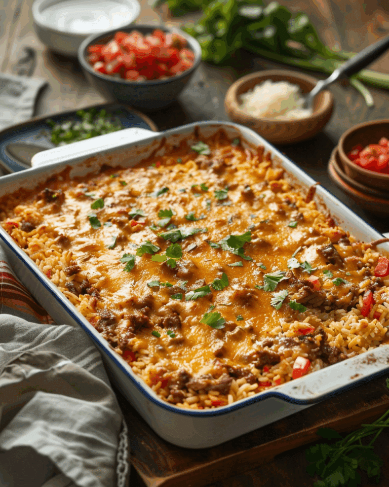Mexican Beef and Rice Casserole