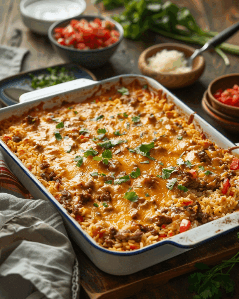 Mexican Beef and Rice Casserole