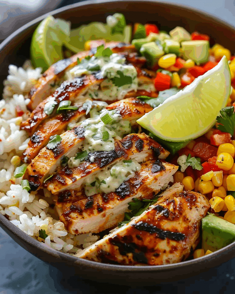 Street Corn Chicken Rice Bowl
