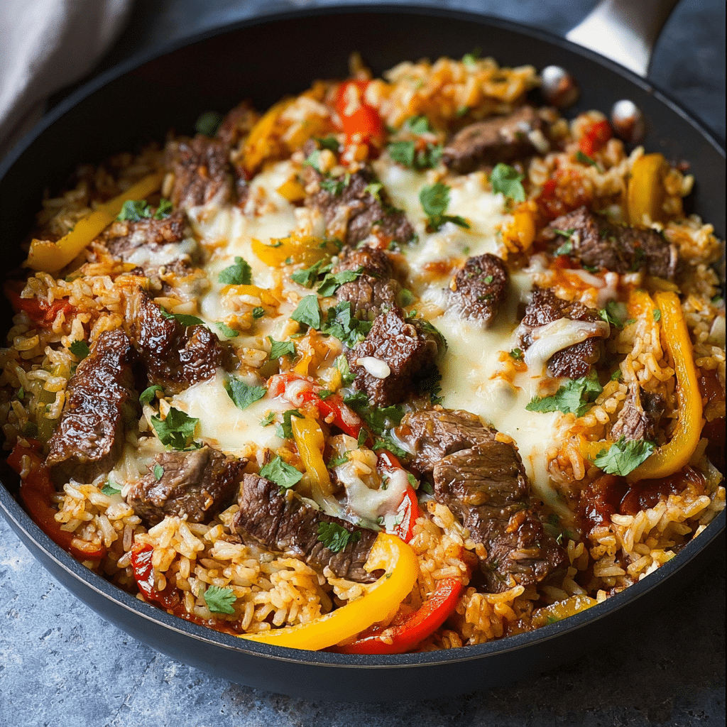 Queso Steak Fajita Skillet Recipe - Recipe Image
