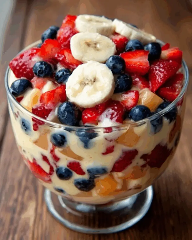 Red White and Blue Cheesecake Salad Recipe