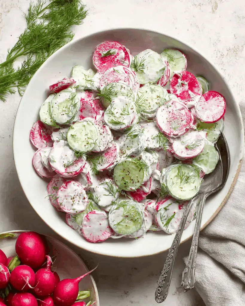 Creamy Cucumber Radish Salad Recipe