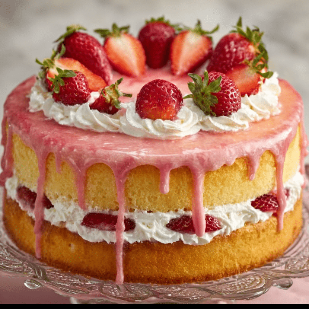 Strawberry Earthquake Cake Recipe - Recipe Image