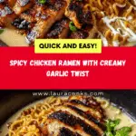 Fiery Chicken Ramen with Creamy Garlic Sauce Recipe