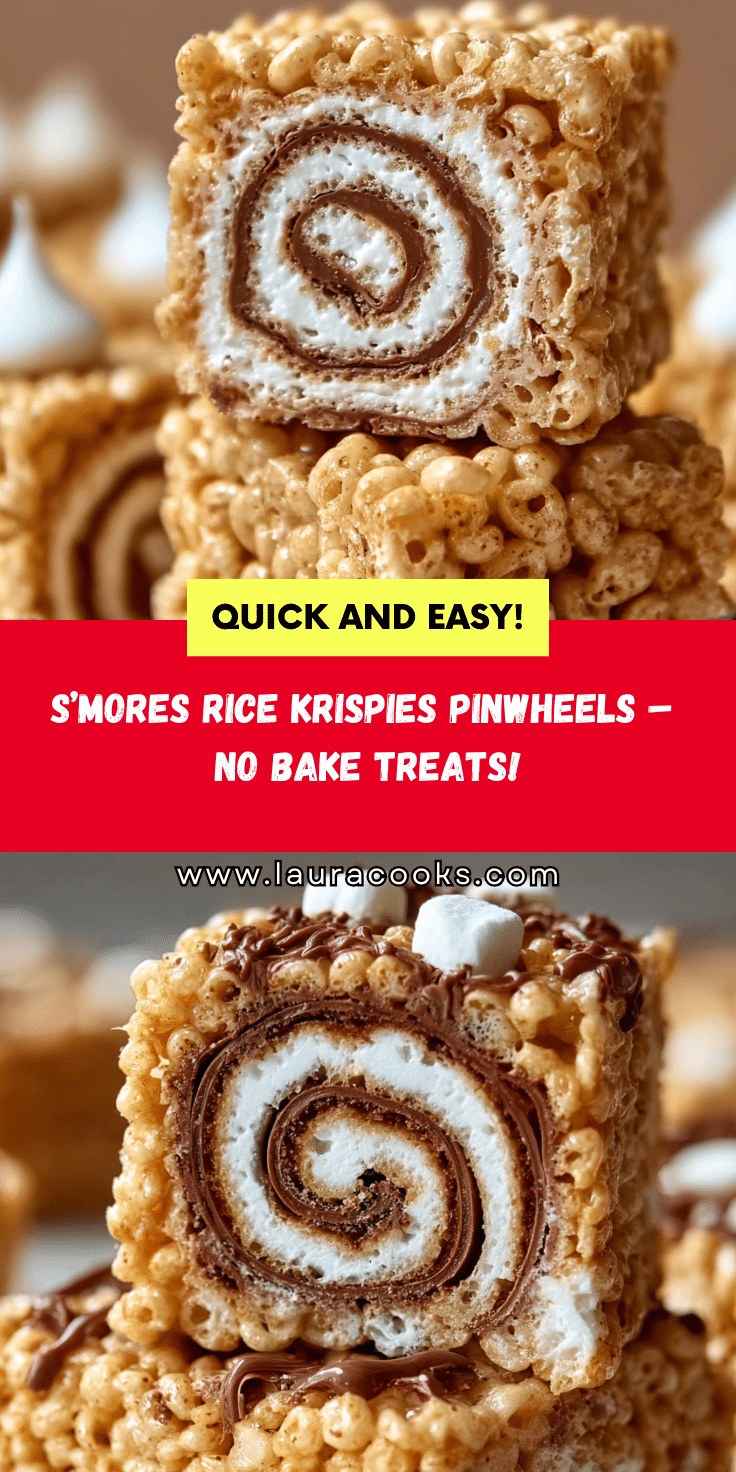 Pinwheel Rice Crispy S’mores Rice Krispies Treats Pinwheels: Chewy, Gooey Fun