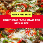 Queso Steak Fajita Skillet Over Mexican Rice Recipe