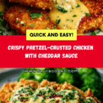 Pretzel-Crusted Chicken with Creamy Mustard Cheddar Sauce Recipe