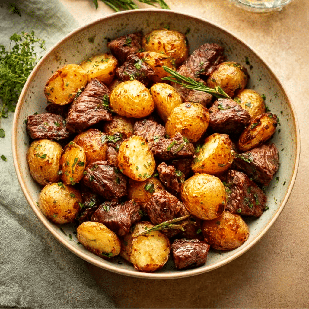 The Best Crockpot Loaded Steak and Potato Bake Recipe - Recipe Image