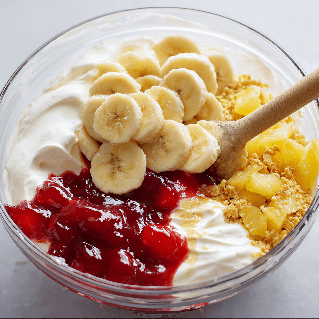 Banana Split Fluff Recipe - Recipe Image