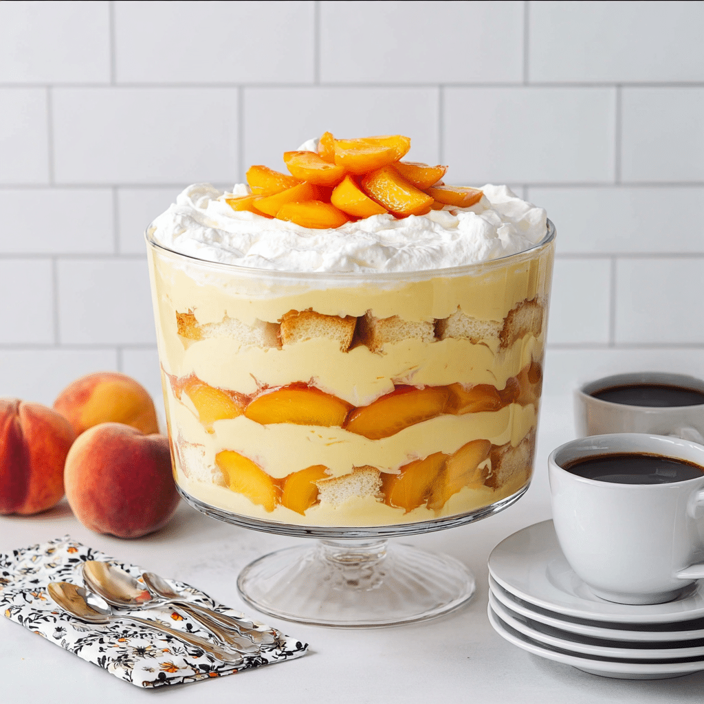 Peaches and Cream Trifle Recipe - Recipe Image