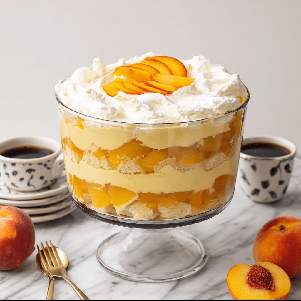 Peaches and Cream Trifle Recipe - Recipe Image