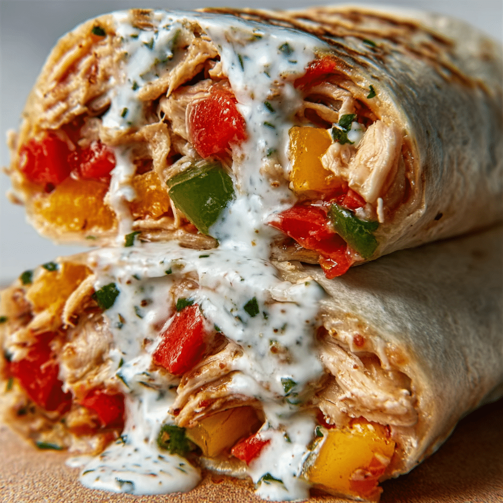 Chicken Bell Pepper Ranch Burritos Recipe - Recipe Image