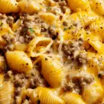 Crockpot Cheesy Ranch Beef Pasta Shells Recipe