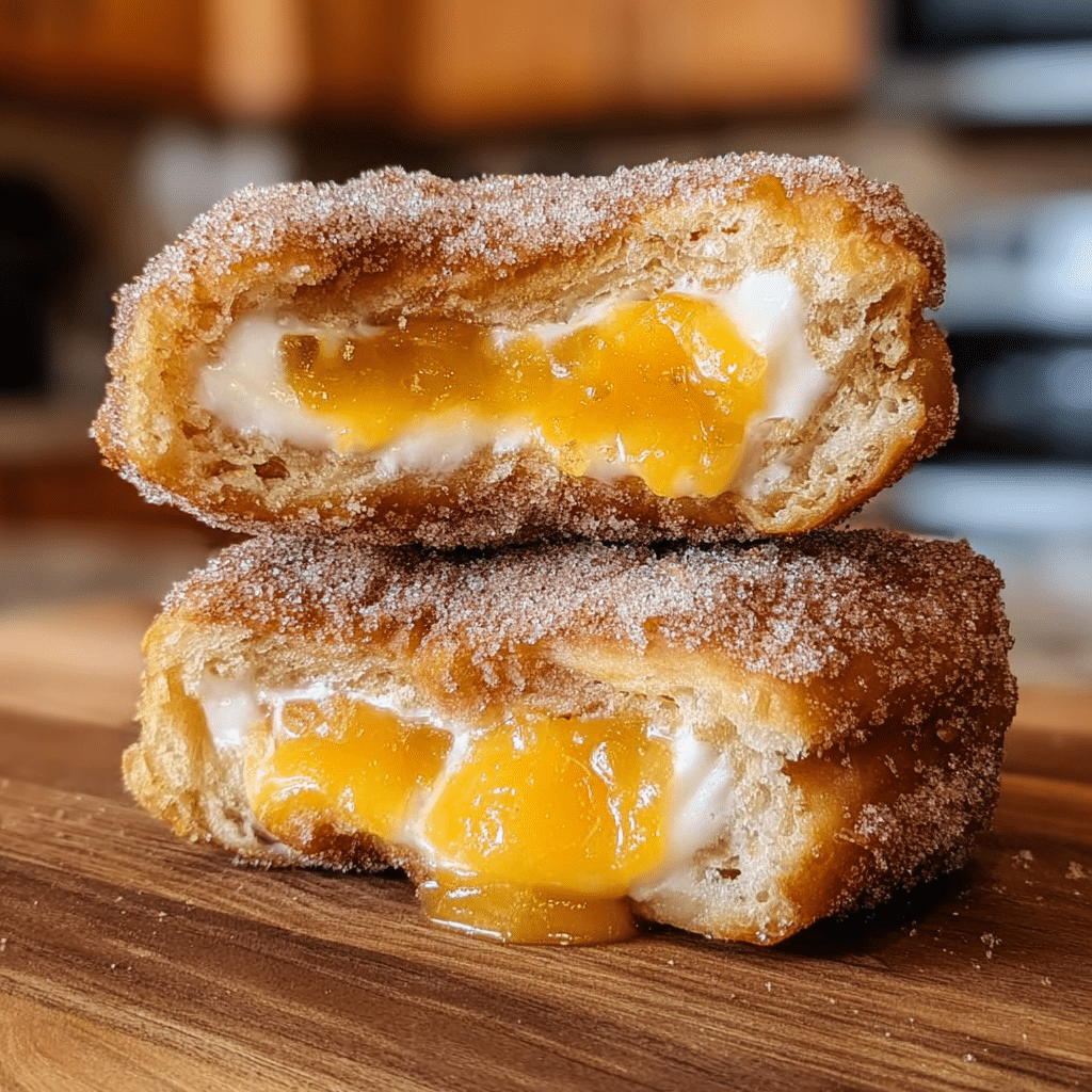 Classic Peach Cobbler Cheesecake Donuts Recipe - Recipe Image