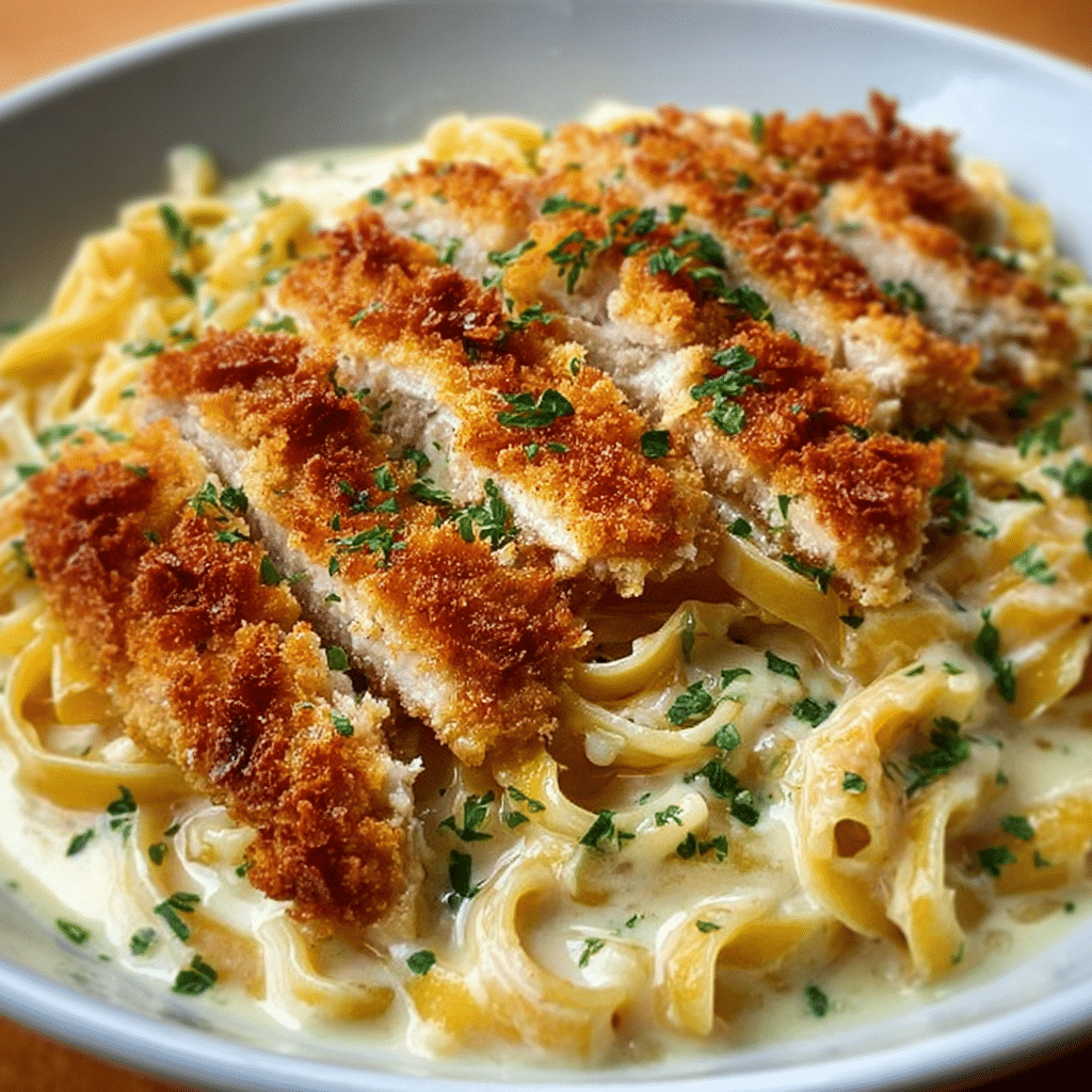crispy chicken fettuccine alfredo Recipe - Recipe Image