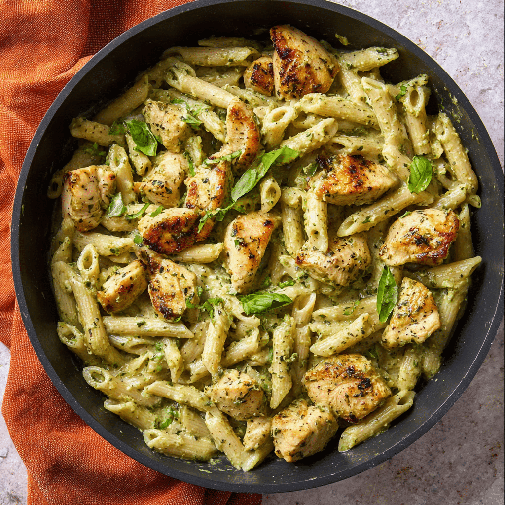 Creamy Chicken Pesto Pasta Recipe - Recipe Image