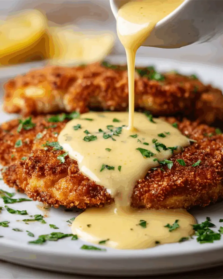 Pretzel-Crusted Chicken with Creamy Mustard Cheddar Sauce Recipe