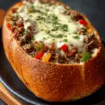 Cheesesteak-Stuffed Garlic Bread Loaf Recipe