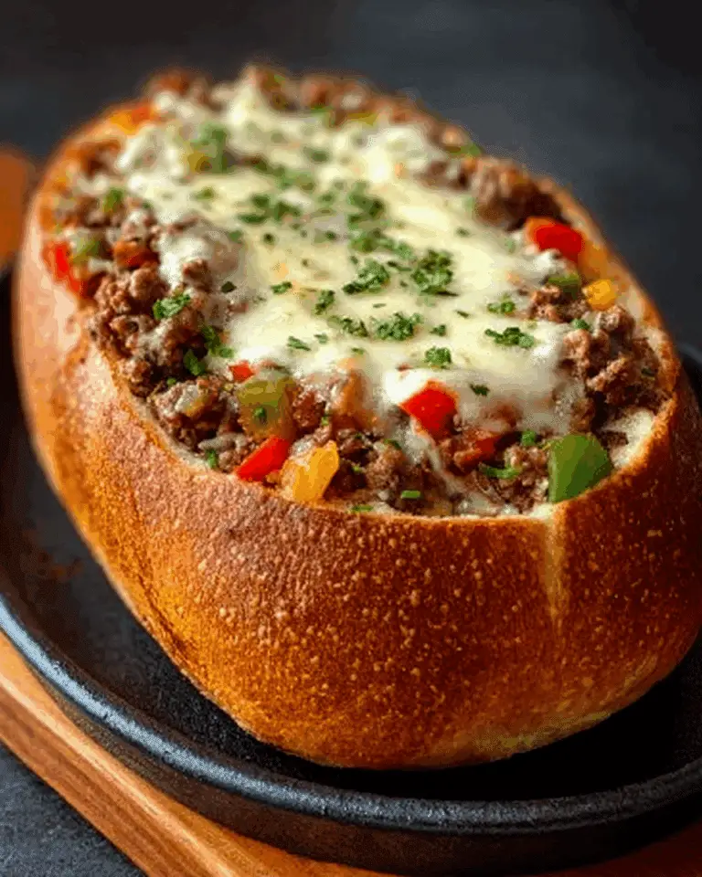 Cheesesteak-Stuffed Garlic Bread Loaf Recipe