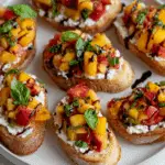 peach bruschetta with whipped ricotta Recipe