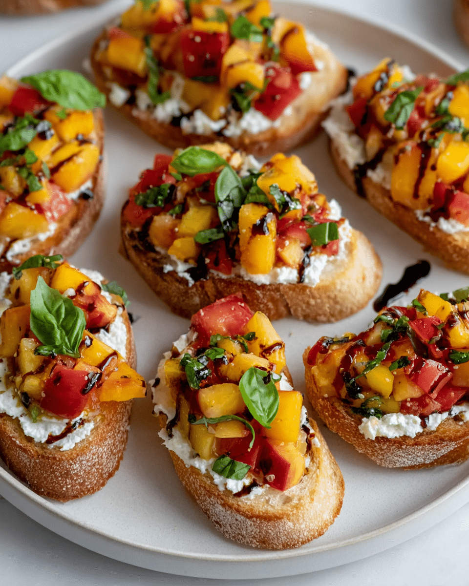 Peach Bruschetta with Whipped Ricotta: Summer Appetizer Recipe