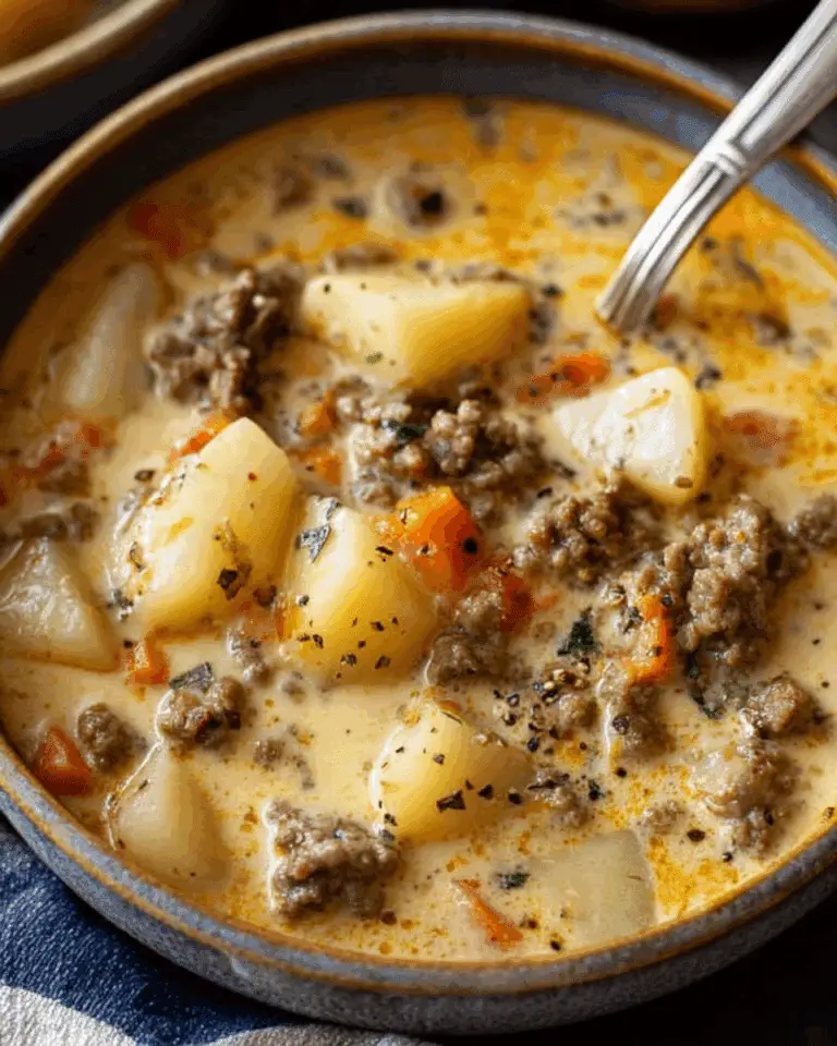 Crockpot Creamy Potato & Hamburger Soup Recipe