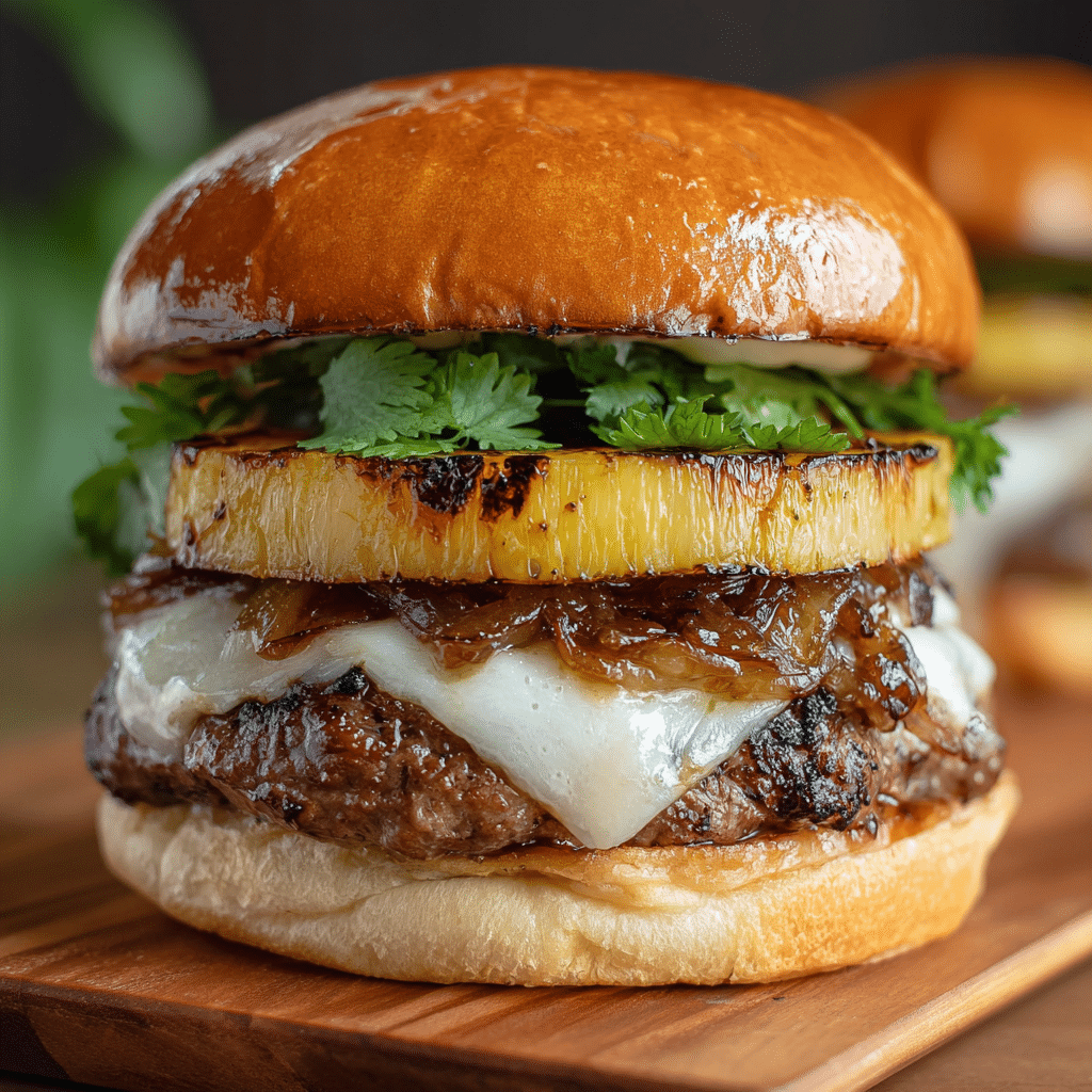 Hawaiian Teriyaki Beef Burgers Recipe - Recipe Image