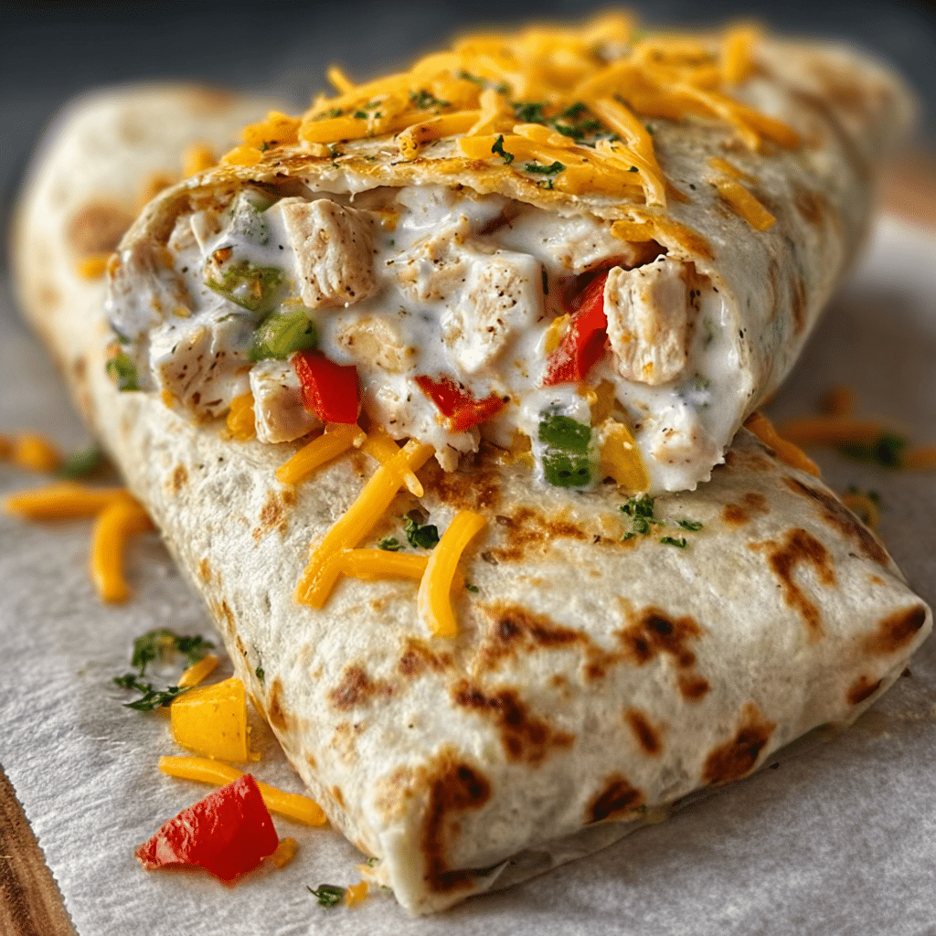 The Best Chicken Bell Pepper Ranch Burritos Recipe - Recipe Image