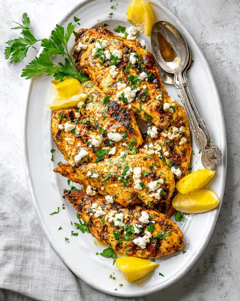 Greek Chicken with Lemon and Feta Recipe
