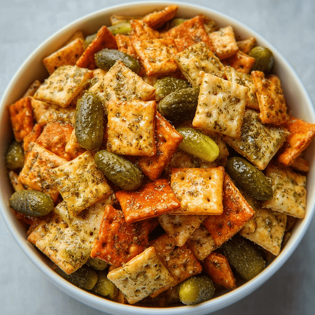 Dill Pickle Chex Mix Recipe - Recipe Image