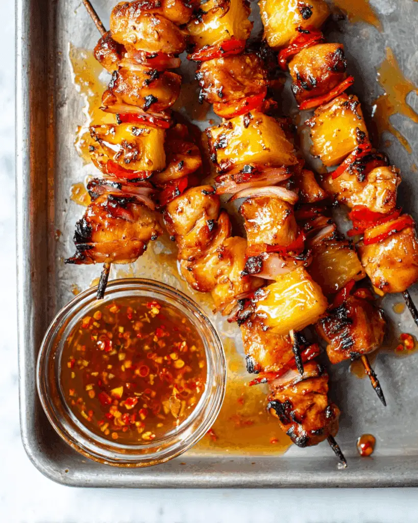 BBQ PINEAPPLE CHICKEN KABOBS Recipe