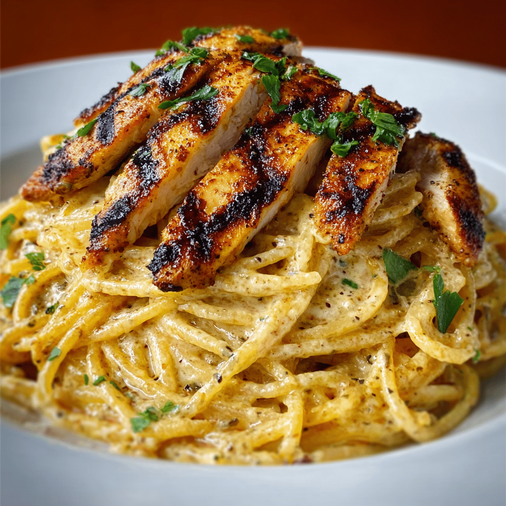 Cajun Chicken & Creamy Parmesan Linguine Recipe - Recipe Image