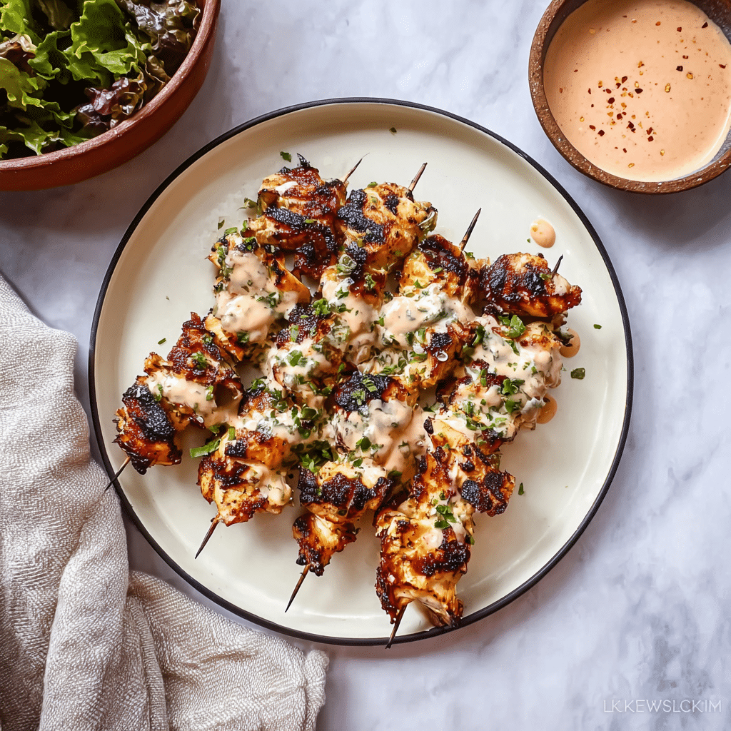The Best Bang Bang Chicken Skewers Recipe - Recipe Image
