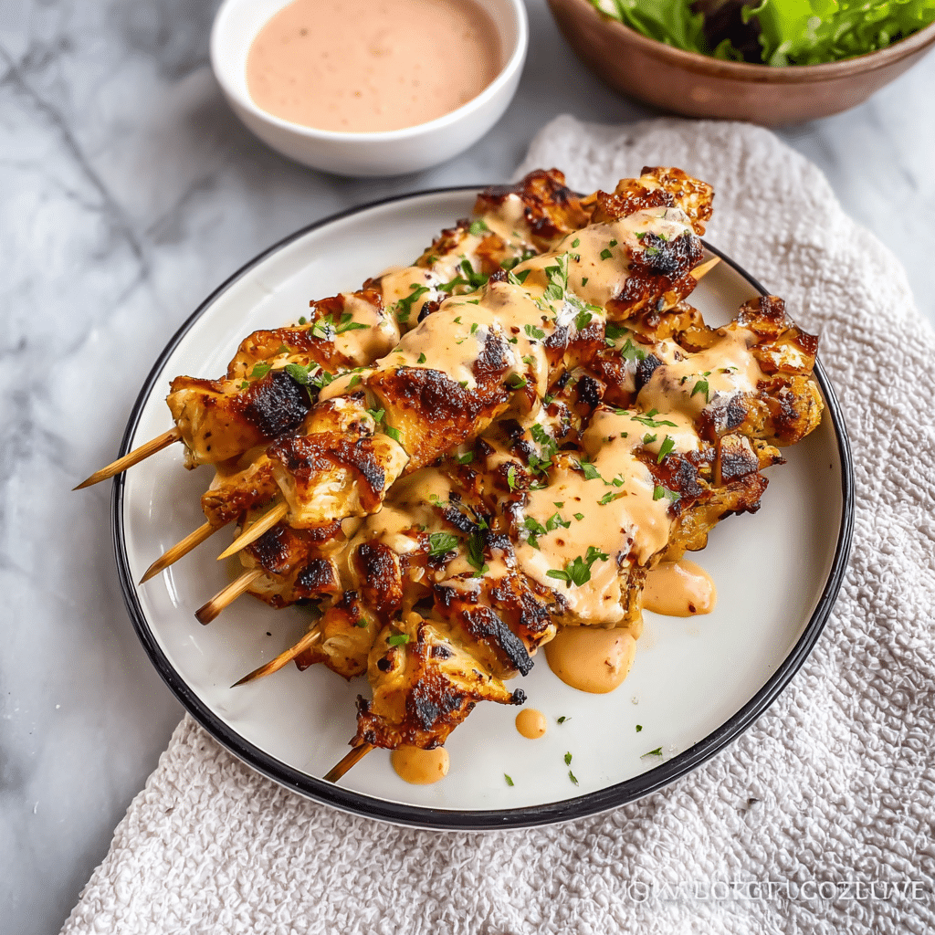 The Best Bang Bang Chicken Skewers Recipe - Recipe Image