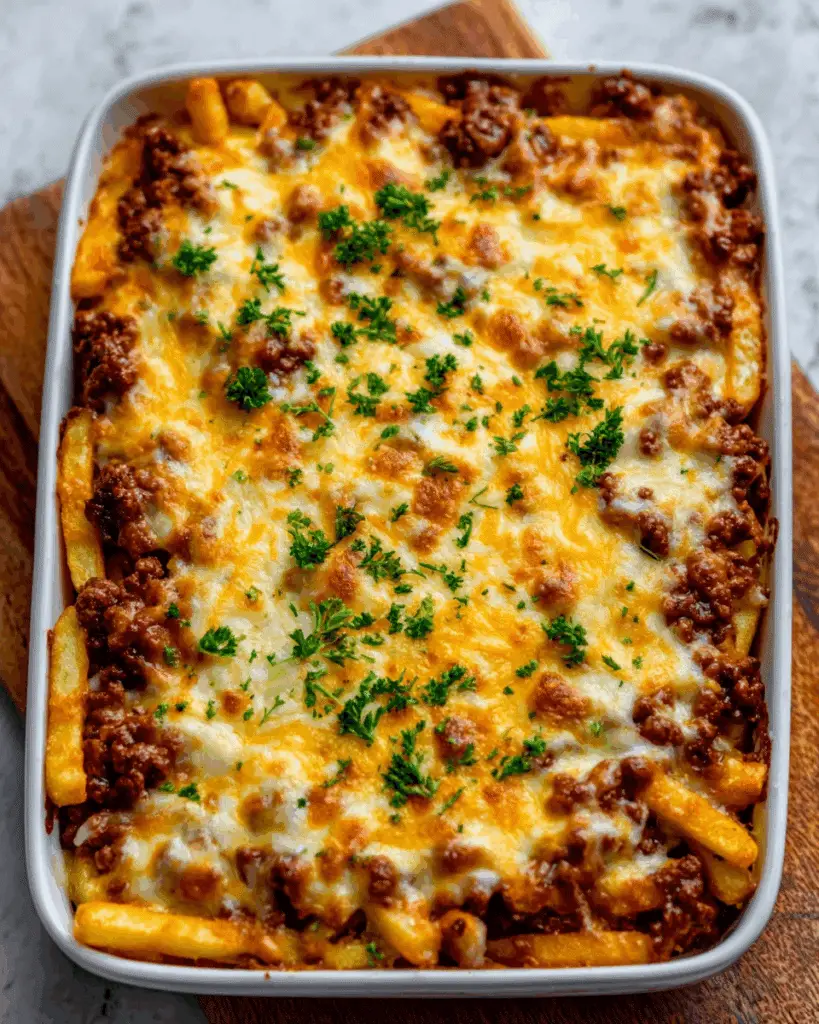 Cheeseburger French Fry Bake Recipe