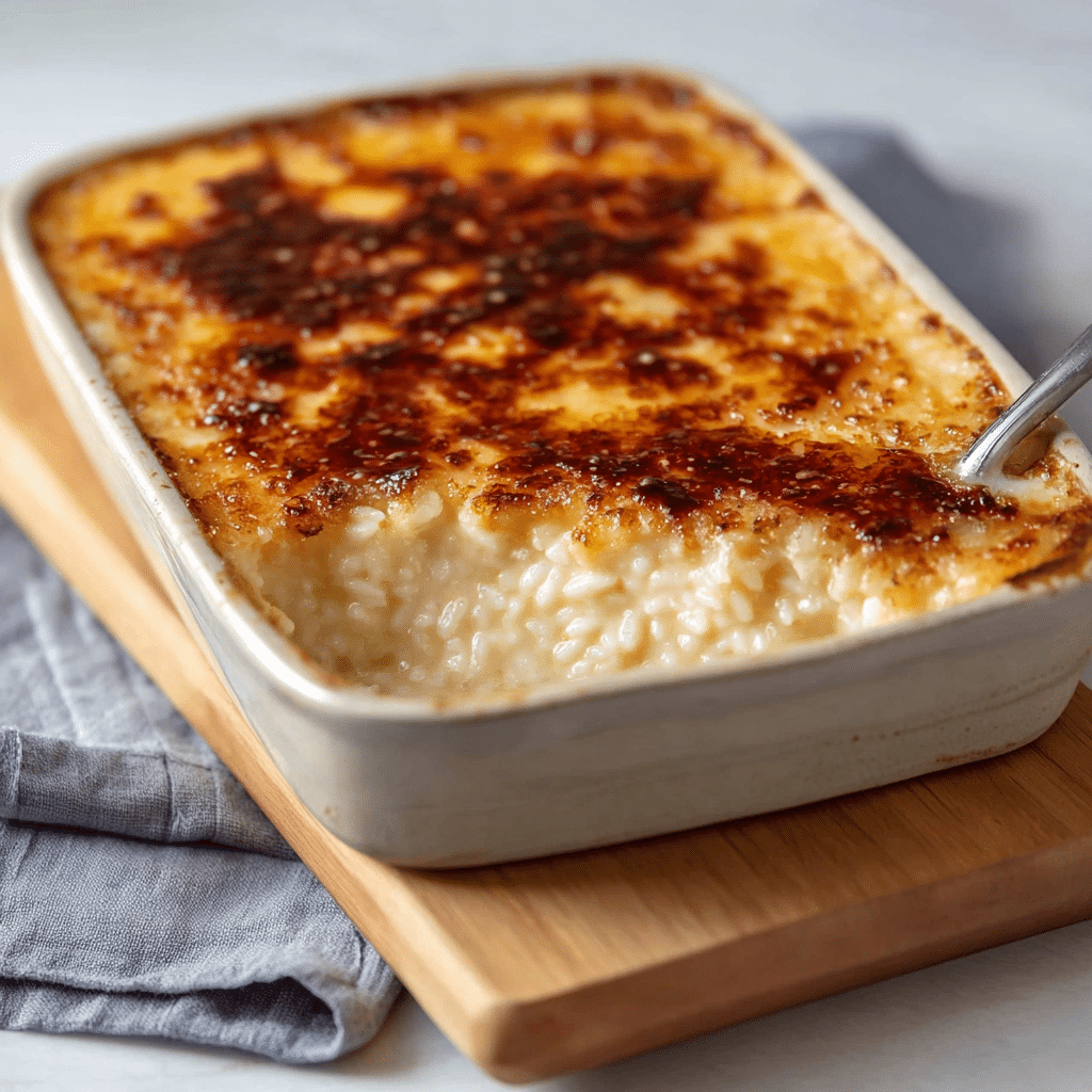 Condensed Milk Baked Rice Pudding Recipe - Recipe Image