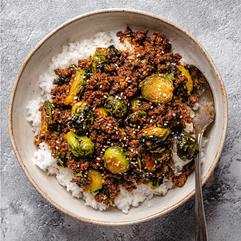 Ground Beef and Brussels Sprouts Recipe - Recipe Image