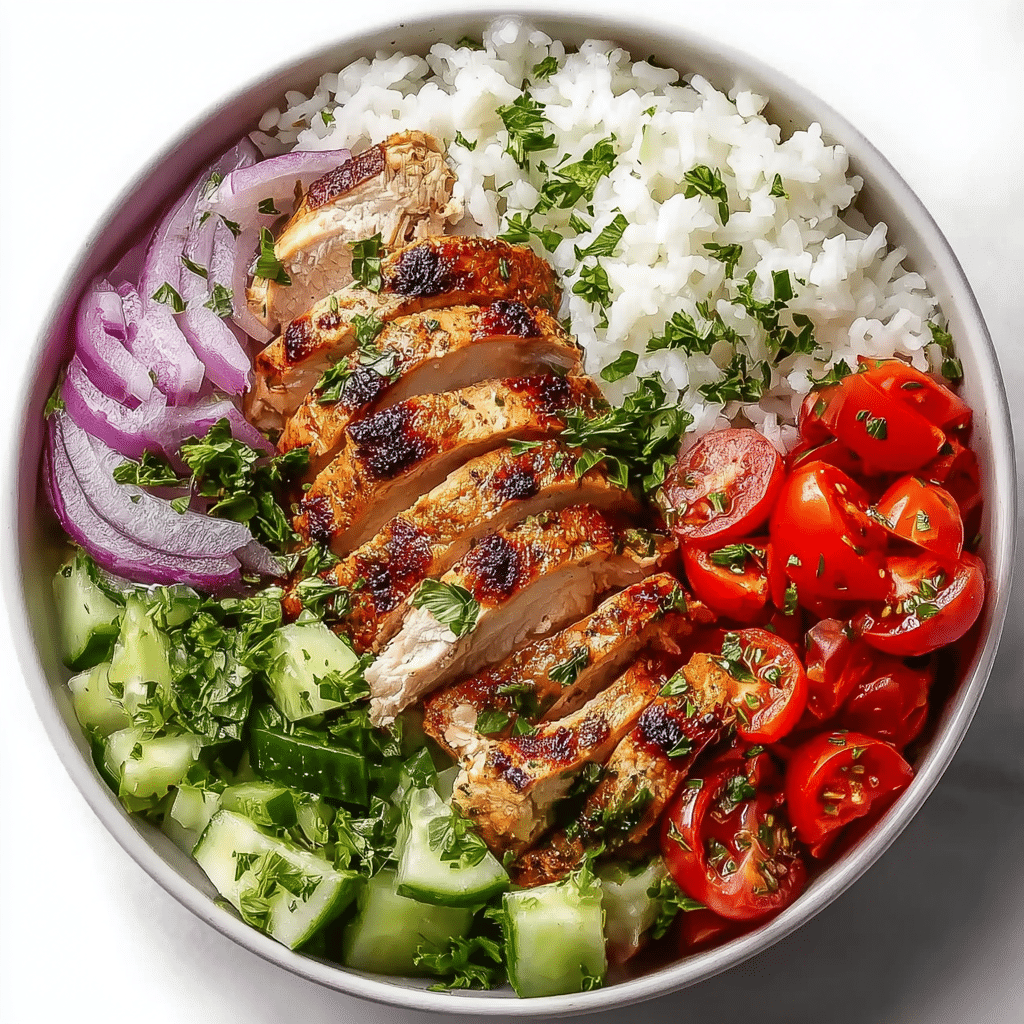 Healthy Greek Chicken Bowl : A Fresh Mediterranean Meal Recipe - Recipe Image