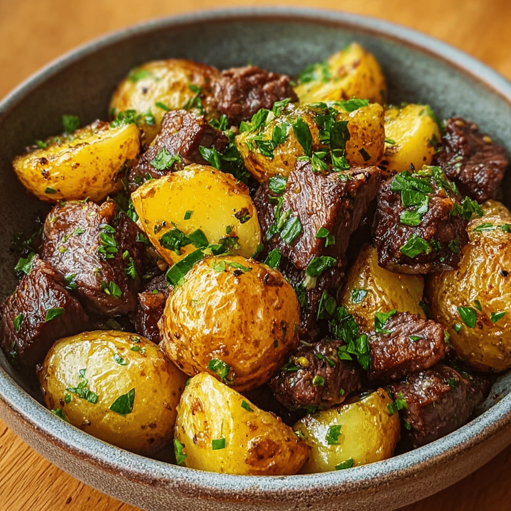 Garlic Butter Beef Bites with Potatoes Recipe - Recipe Image