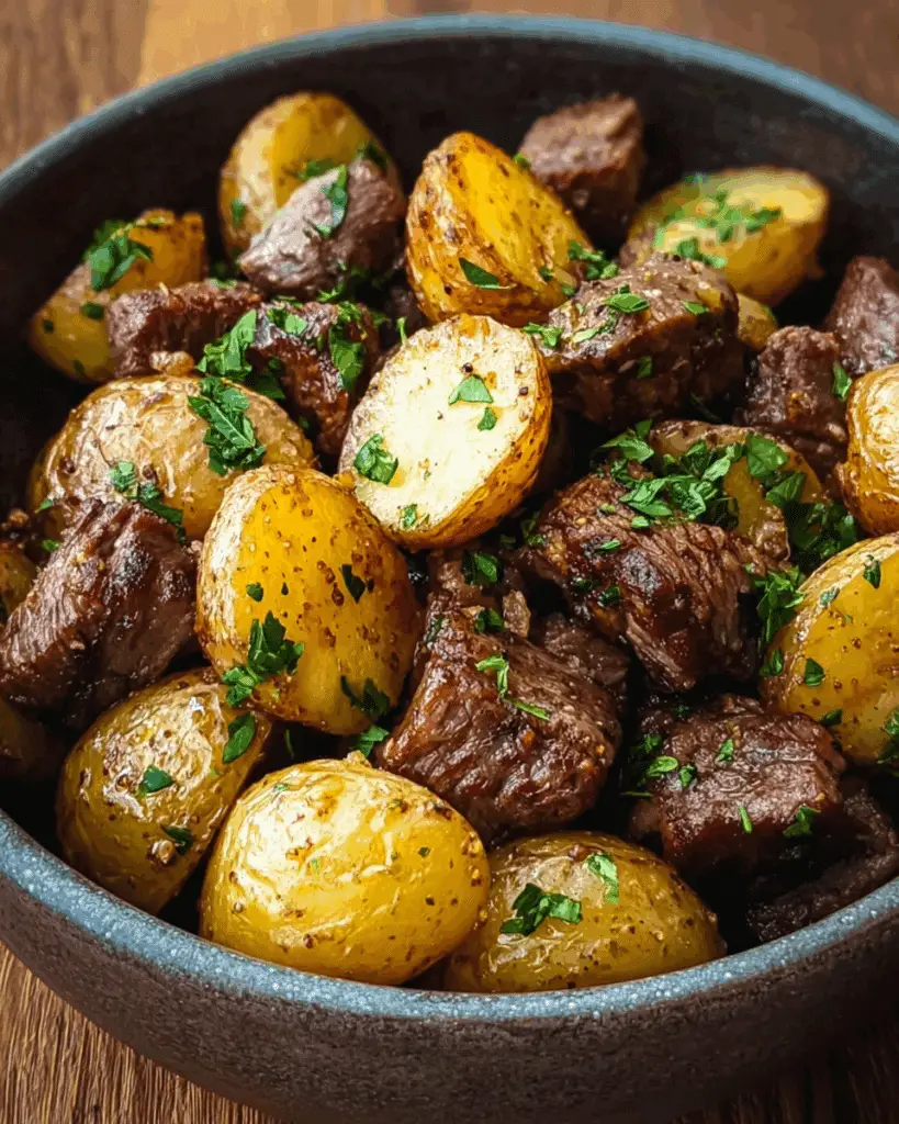 Garlic Butter Beef Bites with Potatoes Recipe