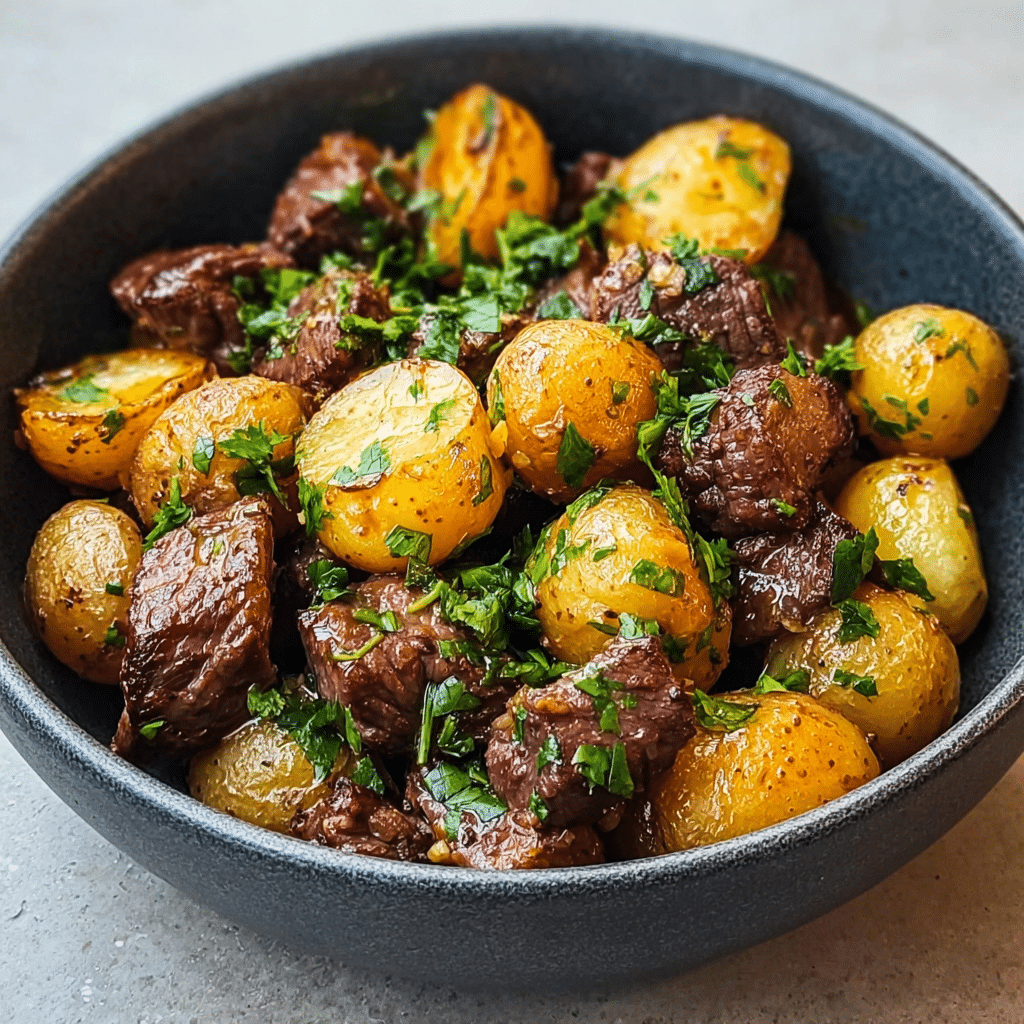 Garlic Butter Beef Bites with Potatoes Recipe - Recipe Image