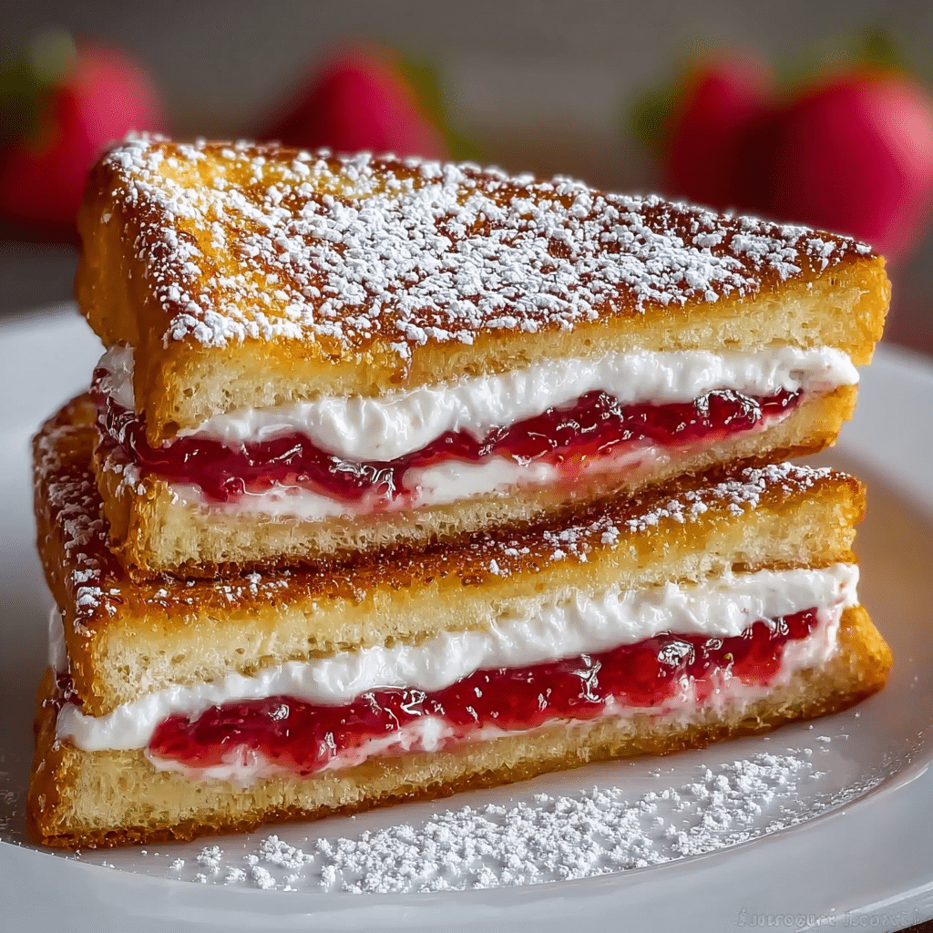 The Best Fried Strawberry Cheesecake Sandwiches Recipe - Recipe Image