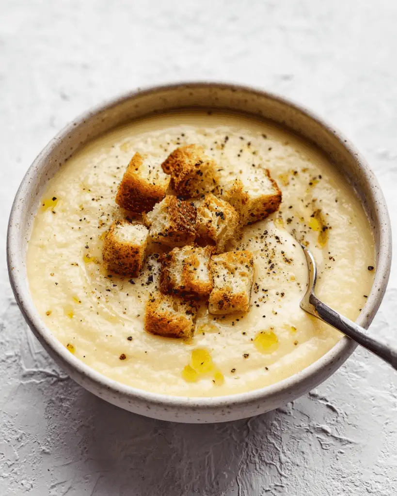 CREAMY ROASTED GARLIC POTATO SOUP (VEGAN) Recipe